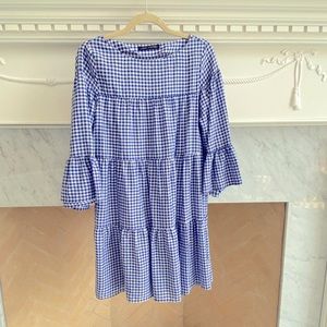 Zara gingham tiered swing dress